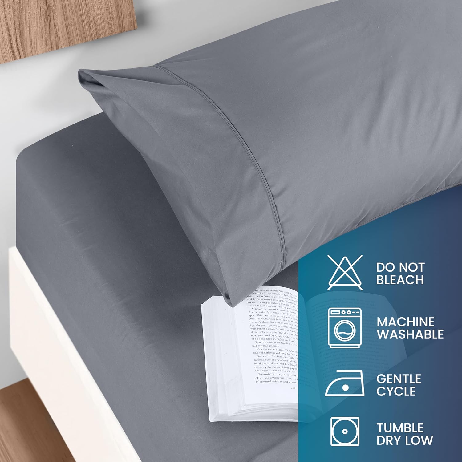 Utopia Bedding Queen Sheet Set - Ultra Soft Brushed Microfiber - Deep Pocket, Wrinkle & Fade Resistant - Grey