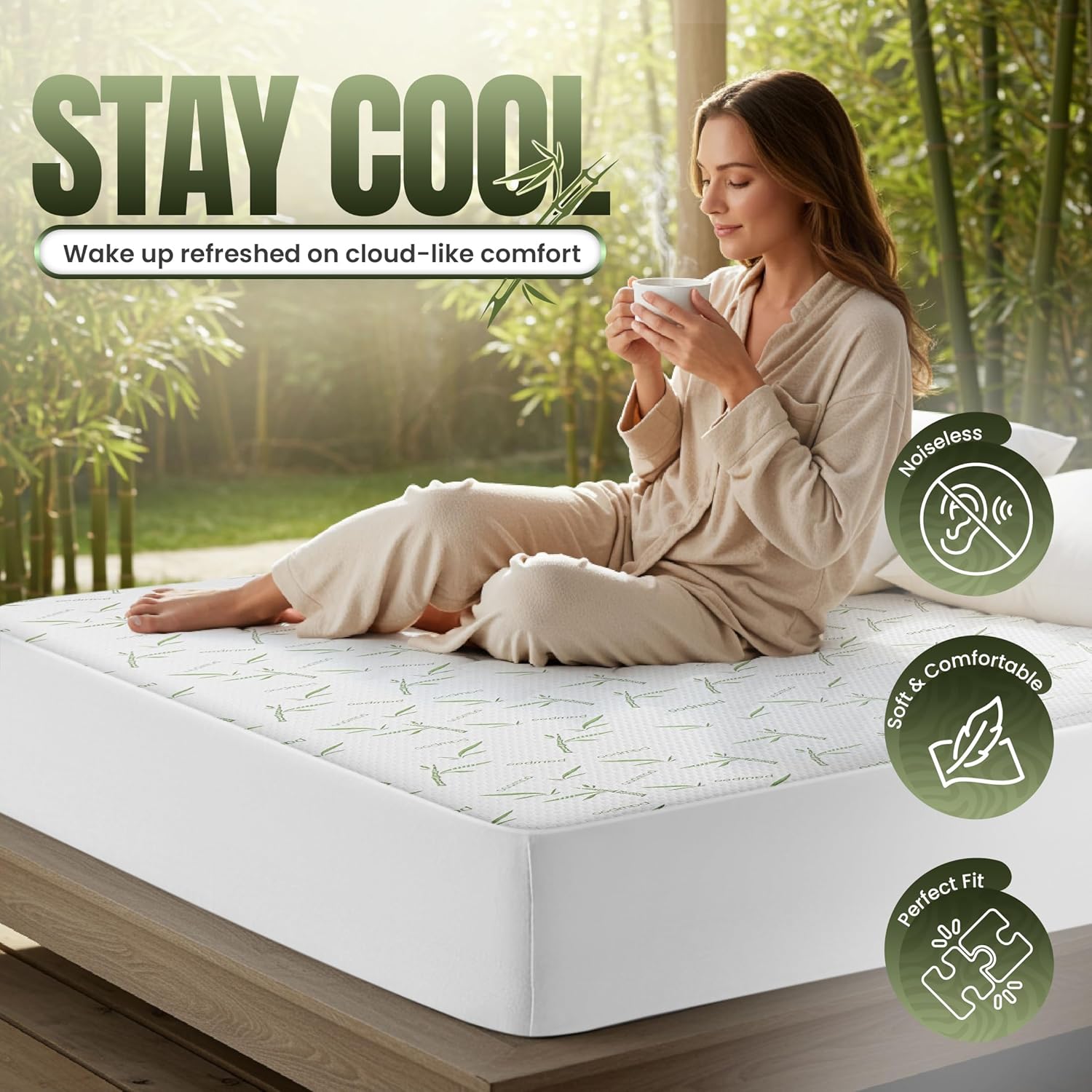 Utopia Bedding Waterproof King Size Mattress Protector - Premium 200 GSM Bamboo Viscose, Soft & Breathable