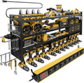 Power Tool Organizer - Wall Mount 8-Outlet Charging Station | Heavy Duty Garage Storage Rack