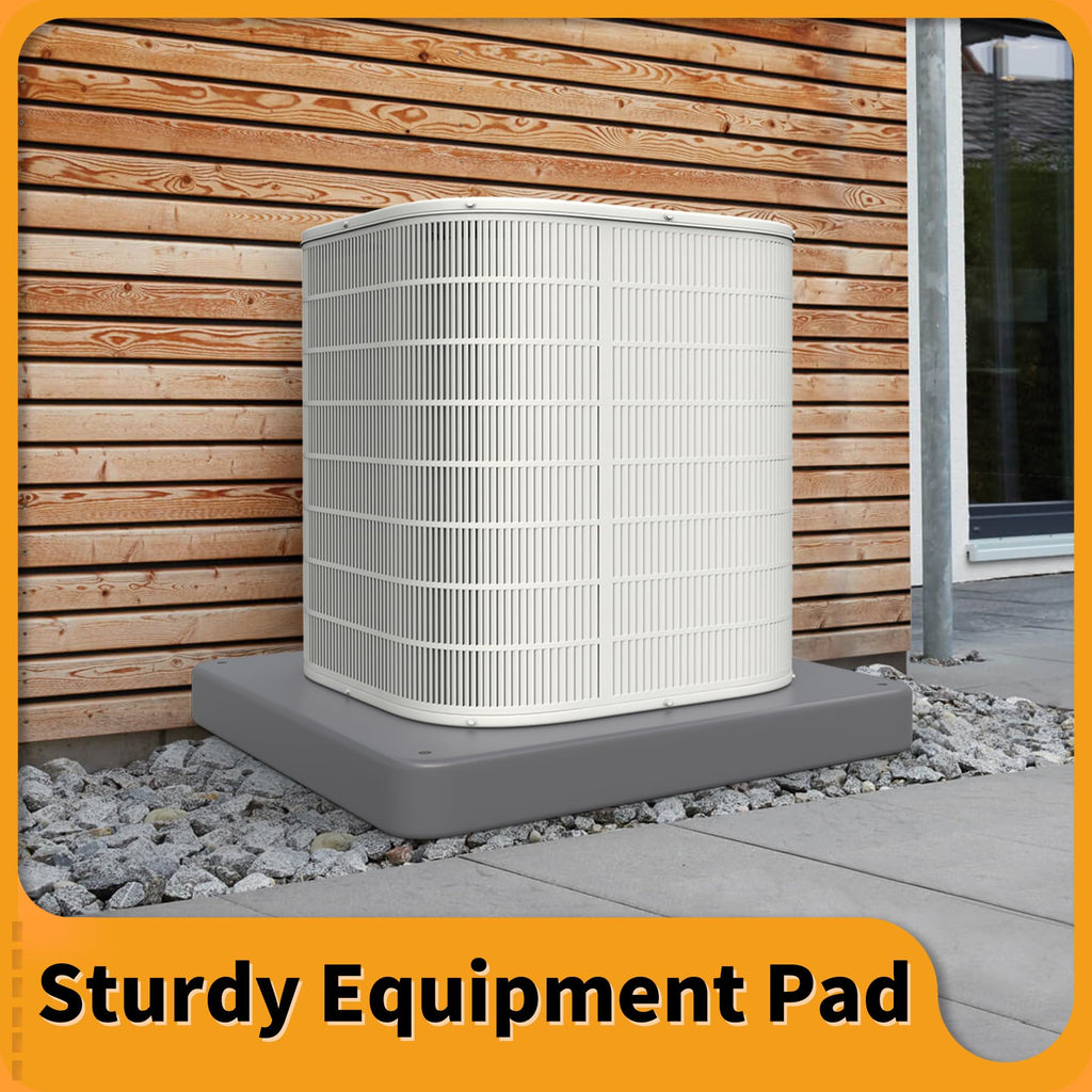 LBG Products Mini Split Pad,Equipment Pad 32 x 32 x 2 inches for Mini Split Air Conditioner Heat Pump Systems,Plastic Ground Pad for Outdoor Condenser Units,Mini Split AC Condenser Pad