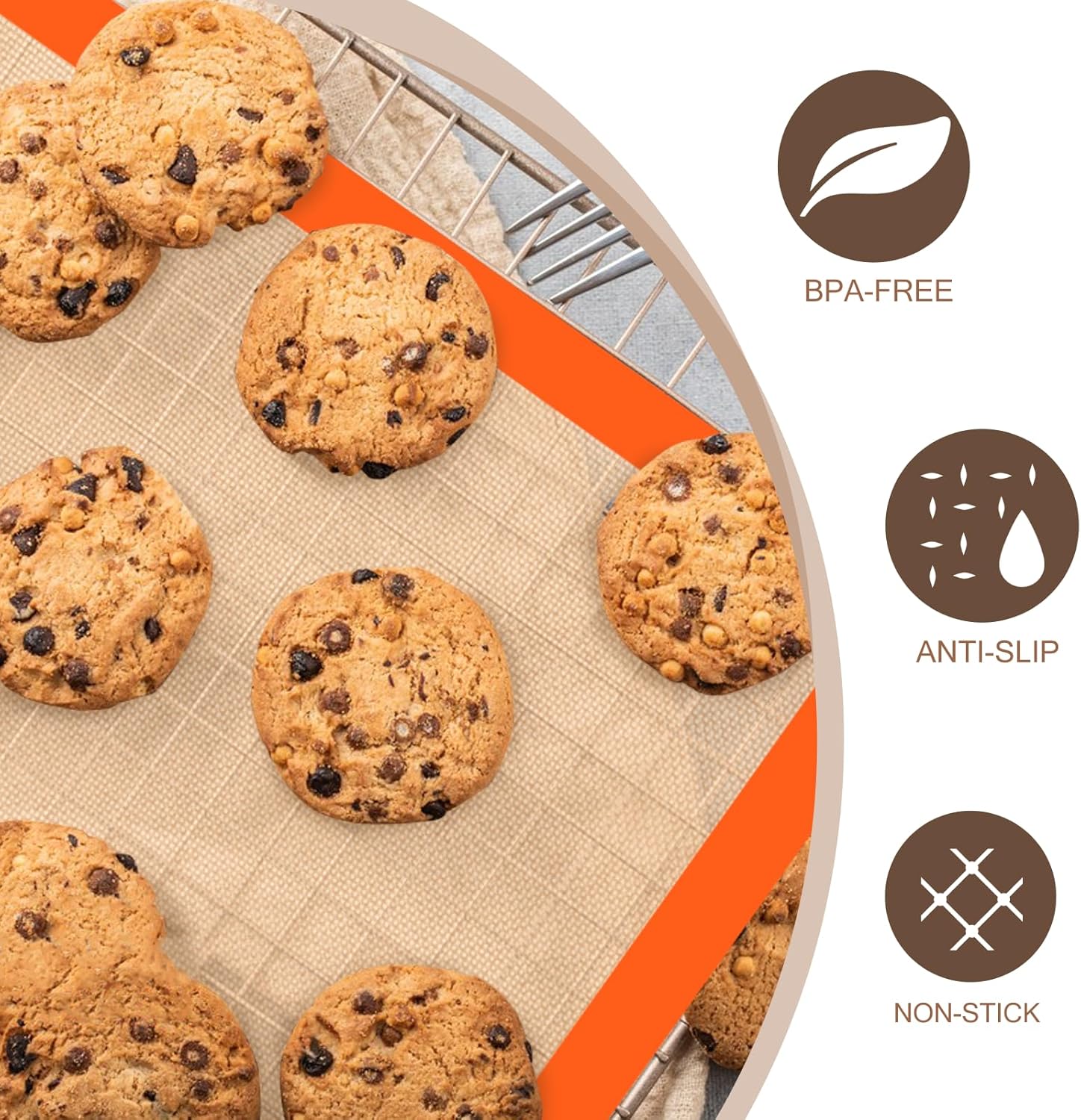 Silicone Baking Mat Set - Non-Stick, Food Safe Reusable Mats for Cookies & Bread | Perfect for Oven Use