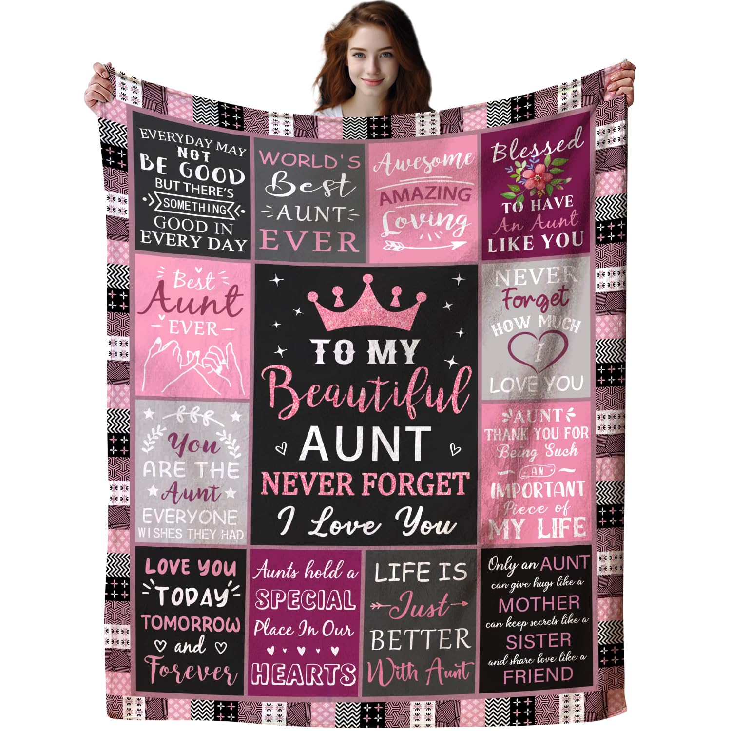 Inmedioor Aunt Blanket Gifts for Aunts from Niece Nephew,to My Aunt Throw Blankets Best Aunts Ever Birthday Gifts Ideas for Aunties 50"X40"
