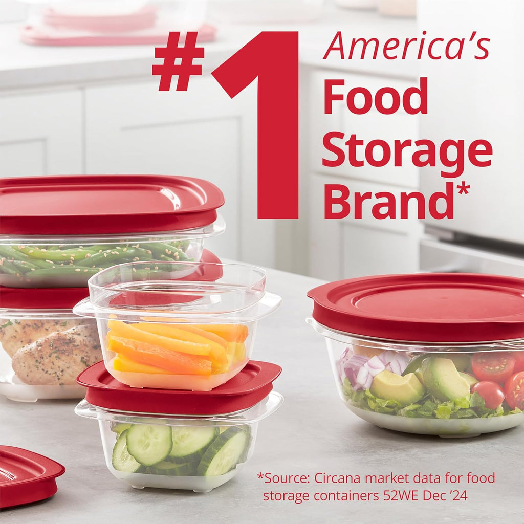 Rubbermaid EasyStore 14-Piece Food Storage Container Set - Square & Round with Lids