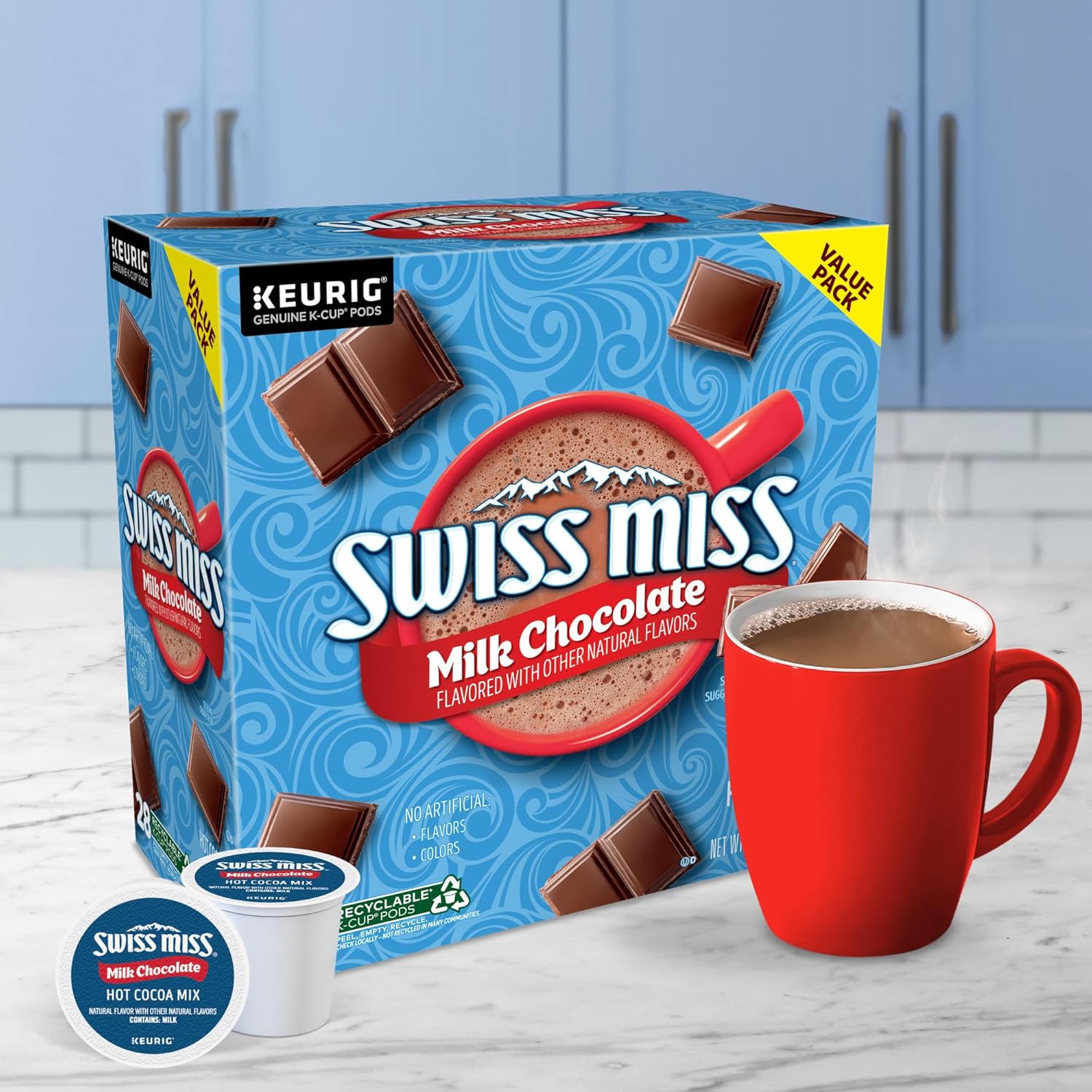Swiss Miss Hot Cocoa K-Cup Pods - Rich Milk Chocolate Flavor | 28 Single-Serve Cups