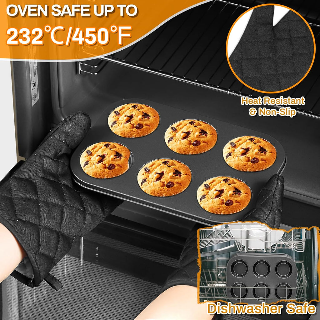 Skiennix Nonstick Bakeware Set - 12PCS Carbon Steel Baking Pans with Wider Grip & Easy Release