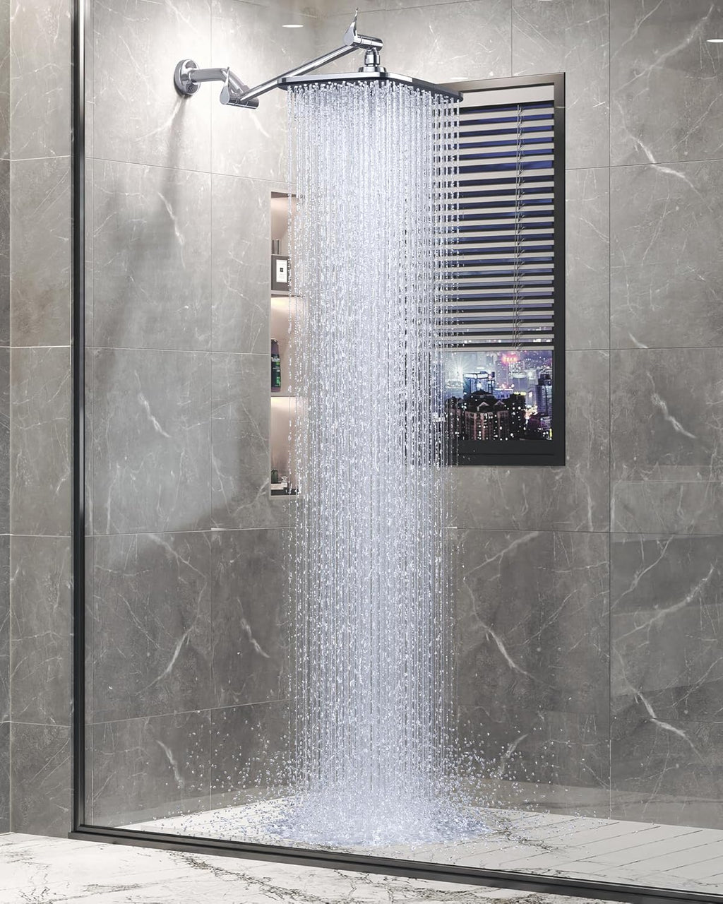Veken Shower Head - High-Pressure Water Flow | Durable Shower Caddy Included