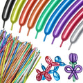Skiennix 100Pcs Metallic Long Balloons - Thick Latex Twisting Balloons for Animal Modeling | Multi-Color