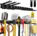 64" Garage Tool Organizer - Heavy Duty Steel Storage Rack with 12 Adjustable Hooks | Ideal for Yard, Shed, Garage