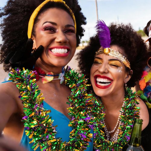 Mega-L 12 Pcs Necklace for Mardi Gras, Mardi Gras Decorations, 19 inch Tinsel Garlands Metallic Purple Green Gold Photo Booth Prop Backdrop for Parade, Carnival Celebrations, Mardi Gras Party Decorations