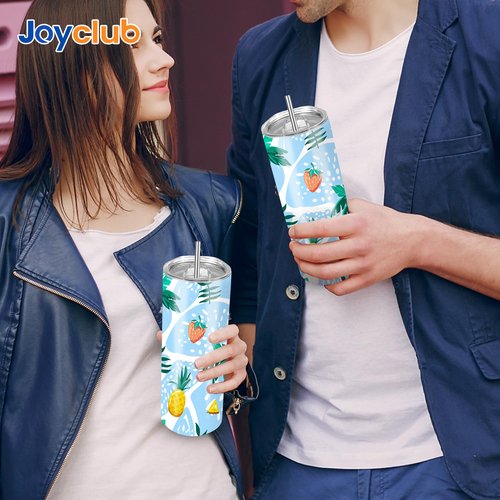 Joyclub Sublimation Tumblers 30 oz Blank Tumblers for Sublimation Skinny Bulk Double Wall Insulated Cups with Individually Gift Boxed and Shrink Wrap Films for Heat Transfer 10 Pack