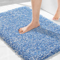 Yimobra Bath Rugs - Ultra Soft Non-Slip Microfiber Bath Mats | 32x20 Blue and White, Machine Washable