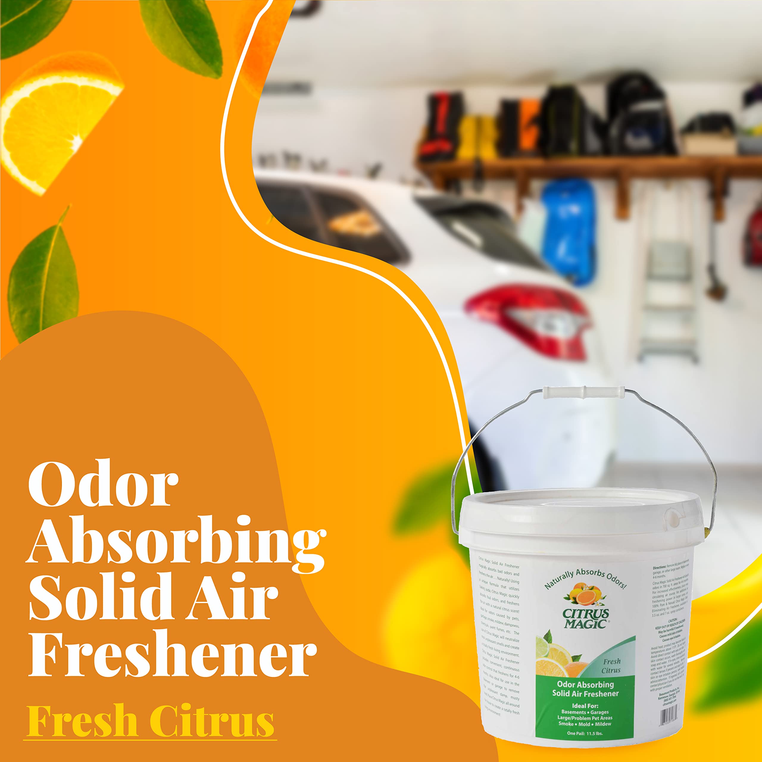 Citrus Magic Odor Absorbing Solid Air Freshener, Fresh Citrus, 11.5-Pound