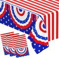 Patriotic Tablecloth by [Brand Name] - 3 Pack Disposable 4th of July Table Covers | 108in x 54in
