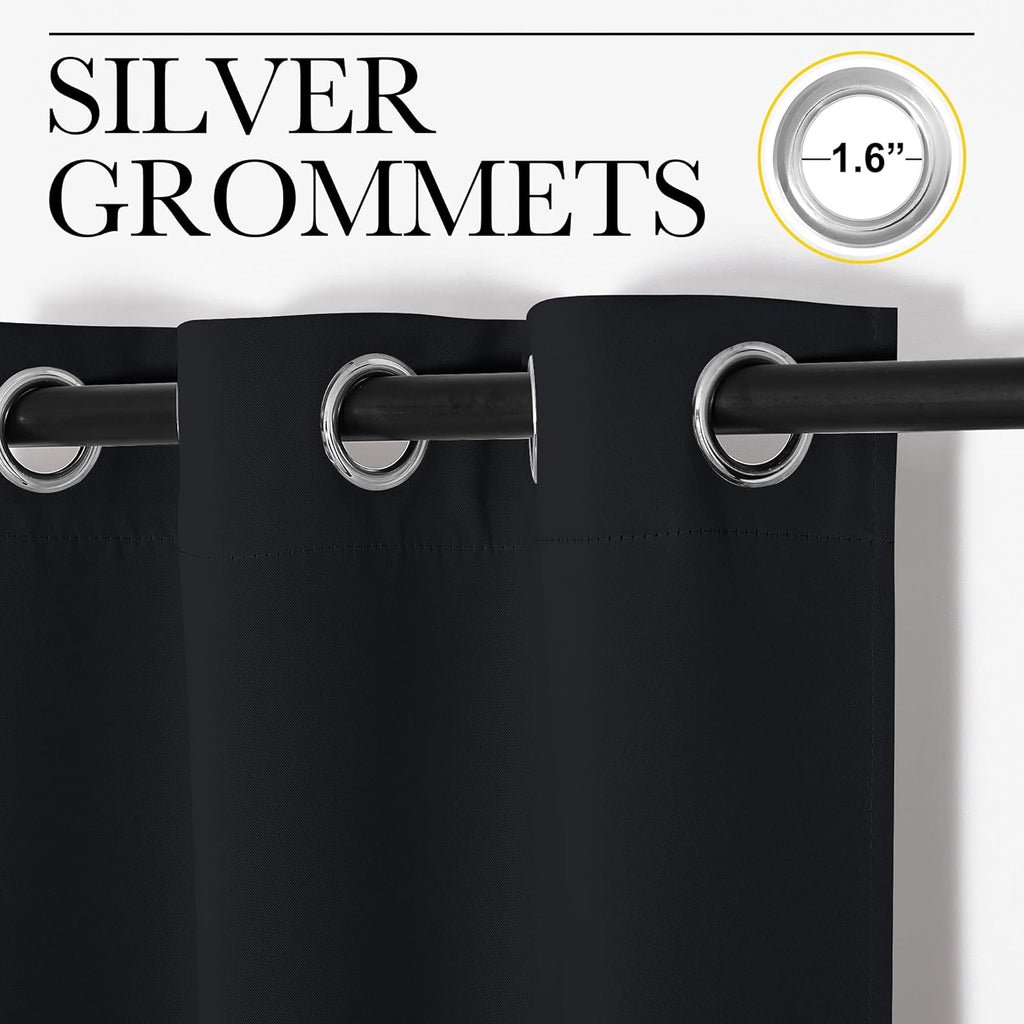 NICETOWN Thermal Insulated Blackout Curtains - 84 Inch Length, 2 Panels for Privacy & Sound Reduction