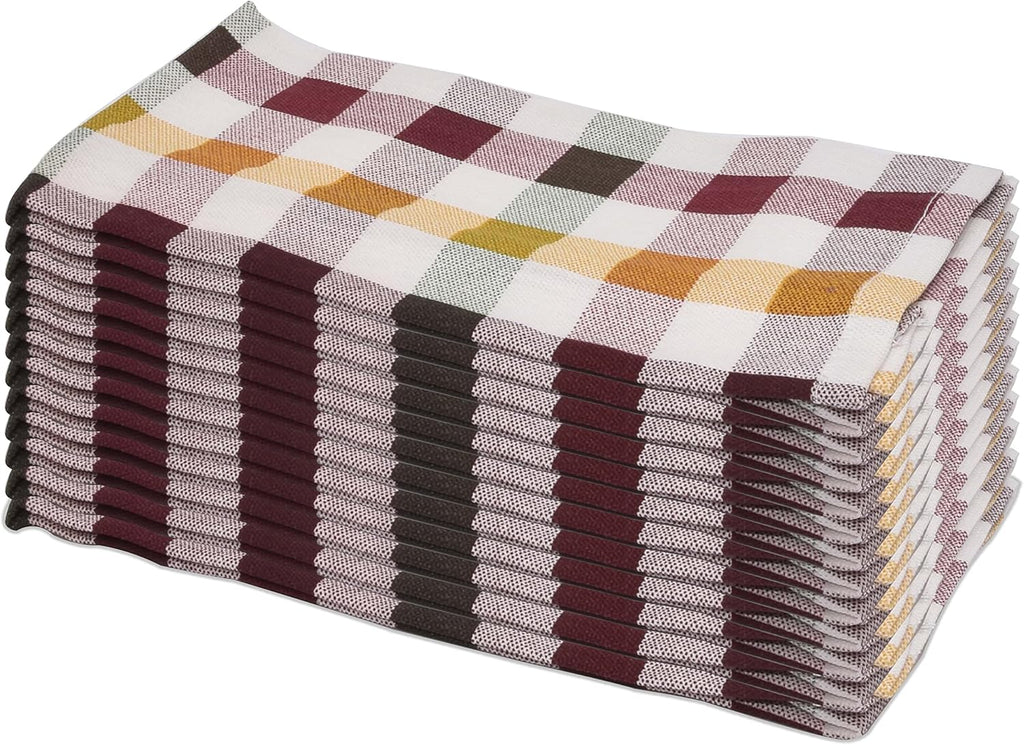 PERLLI Rustic Burnt Orange Napkins - 100% Cotton, Washable & Reusable | 12 Pack, 18x18 Inches for Thanksgiving