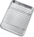 P&P CHEF Toaster Oven Pan Set - 10.4 Inch Stainless Steel Baking Tray & Cooling Rack | Dishwasher Safe, Non-Toxic, Easy to Clean