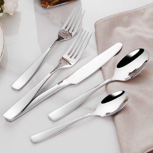 60 Pieces Flatware Set for 12, Heavy Duty 18/10 Stainless Steel Silverware Set Dishwasher Safe, Rust Resistant Silverware Forks Spoons and Knives Set
