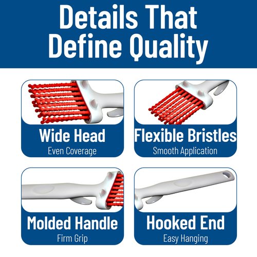 Carlisle FoodService Products 4040305 Silicone Basting Brush with Hook, 2", Red (Case of 12)