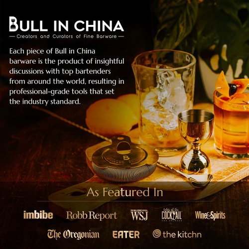 Bull in China 2-Piece Cocktail Shaker Copper - 28 oz Weighted Shaker & 18oz Weighted Cheater Tin, Professional Grade Bar Shaker, Premium Cocktail Shaker Set for Professional & Home Bartenders