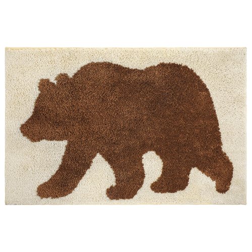Teenyyou Bear Bathroom Rugs Non Slip Soft Rustic Cabin Lodge Rug Farmhouse Bathroom Bear Mat Absorbent Carpets Floor Mat Decor for Home Kitchen Bedroom 17x29 Inch