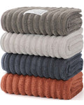 Bedvcaty Luxury 4-Piece Quick-Dry Bath Towel Set 27.5X 55 Inches – Ultra Soft Microfiber for Bathroom, Bar, Pool, Gym & Travel – Elegant Twill Design