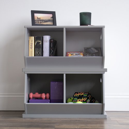 Humble Crew Wood Toy Storage Cubby and Kids Bookcase