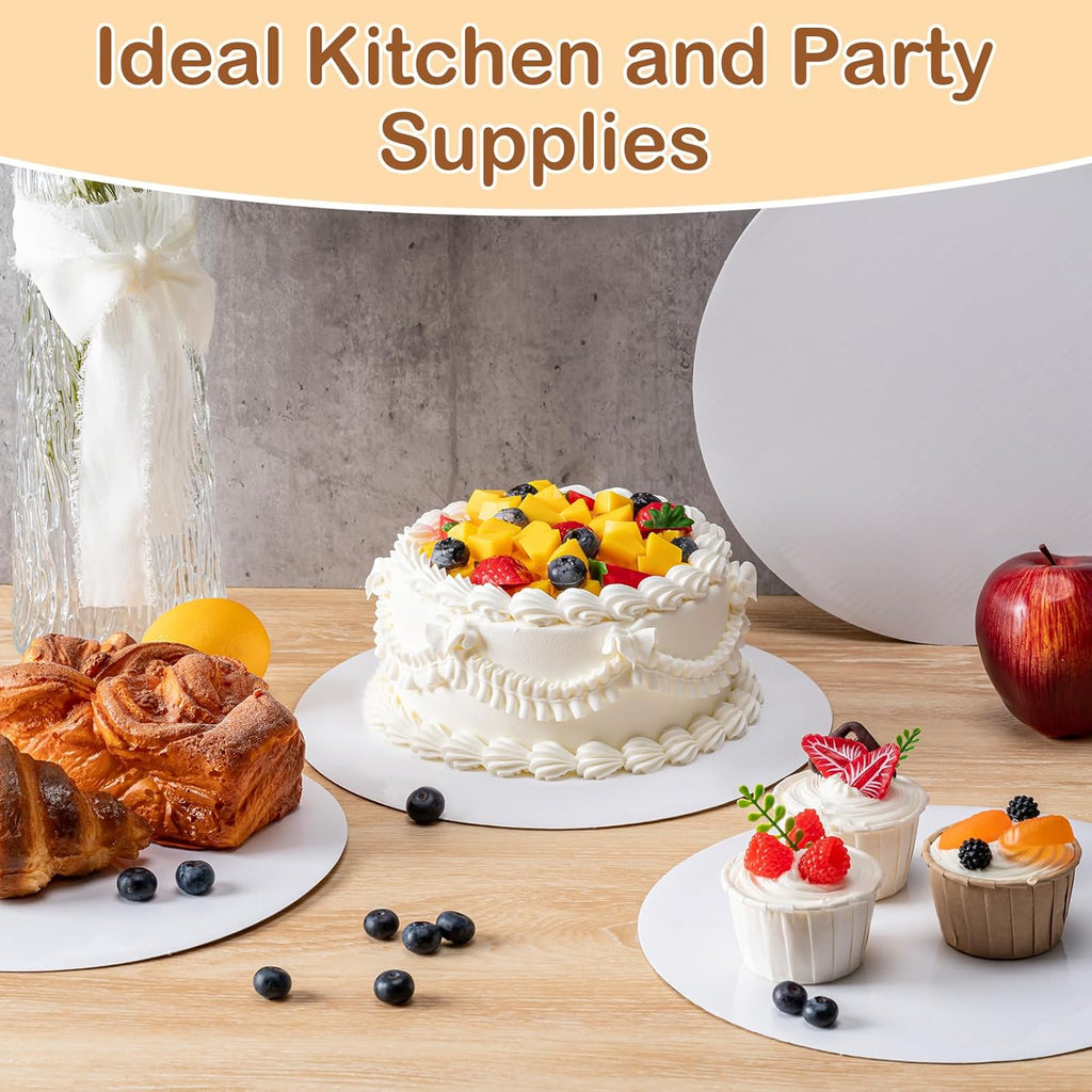 Regine Switzerland 10-Inch Round Cake Boards - 6 Pcs Waterproof & Oil-Proof Food-Grade Cardboard for Weddings & Desserts