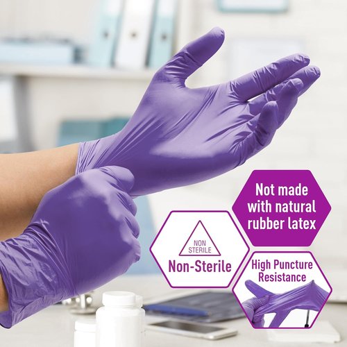 MedPride Powder-Free Nitrile Exam Gloves - Iris Blue, Medium, 100 Count Box for Superior Protection
