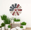 Alpine Corporation 21" Tall Indoor/Outdoor Patriotic Windmill Wall Art Decor