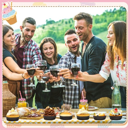 Uiifan Disposable Round Cupcake Liners Paper Baking Cups Wrappers Cupcake Paper Microwave Oven Safe Bakeware Mold for Snacks Cakes (Black,50 Pcs)