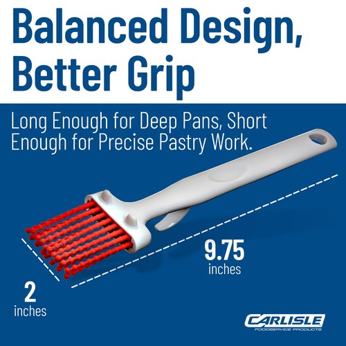 Carlisle FoodService Products 4040305 Silicone Basting Brush with Hook, 2", Red (Case of 12)