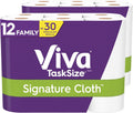 Viva Signature Cloth Paper Towels - Task Size, 12 Family Rolls (2 Packs of 6) | 30 Regular Rolls, 143 Sheets Each