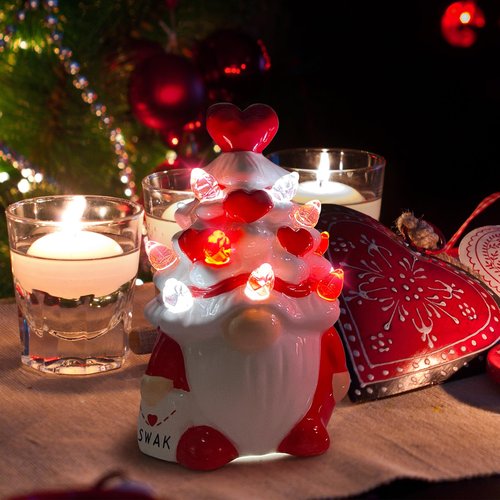 Valentines Day Decorations, Small Valentine Gnomes Decor, Valentines Day Decor, Valentine's Day Decorations, Valentine Ceramic Tree Gnome Decoration for Home, Table