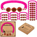 Ecation 20 Set Basketball Bracelets Gifts Basketball Party Favors Bead Bracelets Team Gift with Inspirational Card for Senior Night Gifts Sport Team Lovers Players Birthday Party(Pink)
