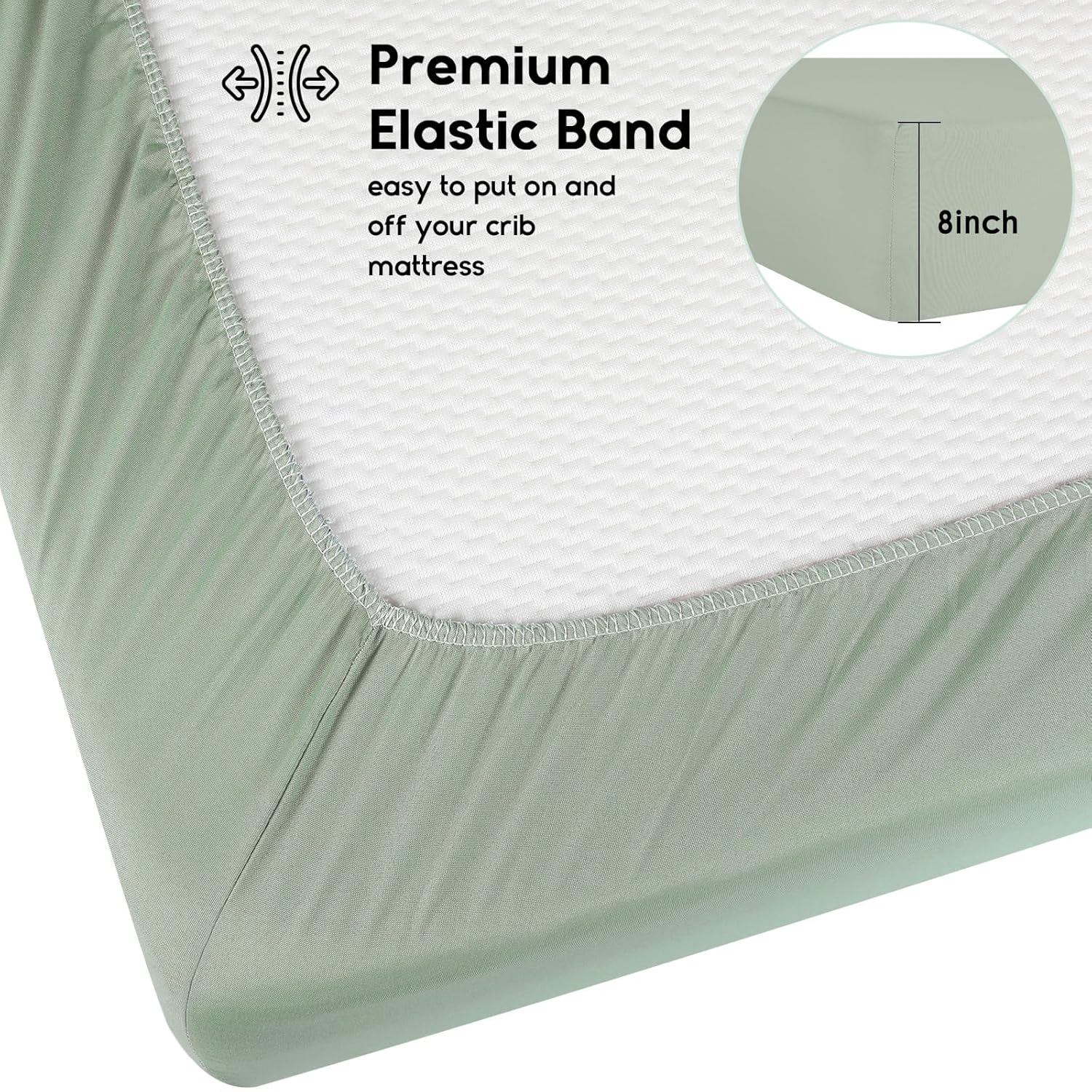 Yoofoss Fitted Baby Crib Sheets - Super Soft Microfiber 2-Pack for Standard Crib & Toddler Mattress | 28x52x8in Green & Banana Leaves