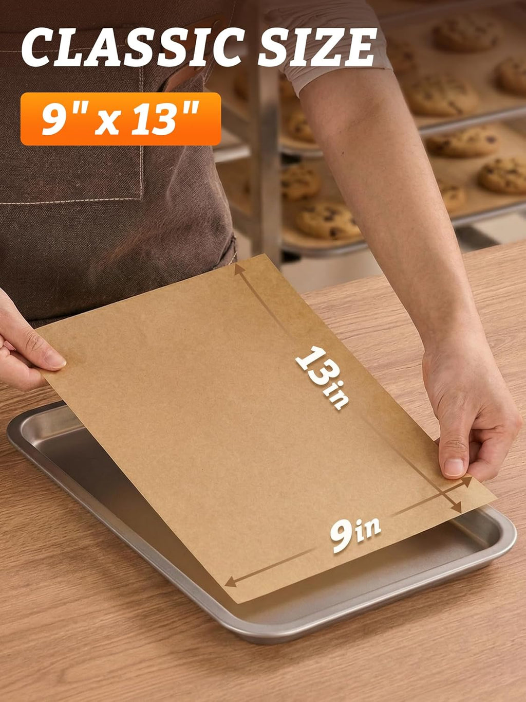 SMARTAKE Parchment Paper Baking Sheets - 300 Pcs Non-Stick Precut, 9x13 Inches for Baking & Grilling
