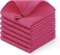 Homaxy Kitchen Dish Cloths - Ultra Soft 100% Cotton Waffle Weave, Quick Drying, 12 x 12 Inches, 6-Pack, Hot Pink