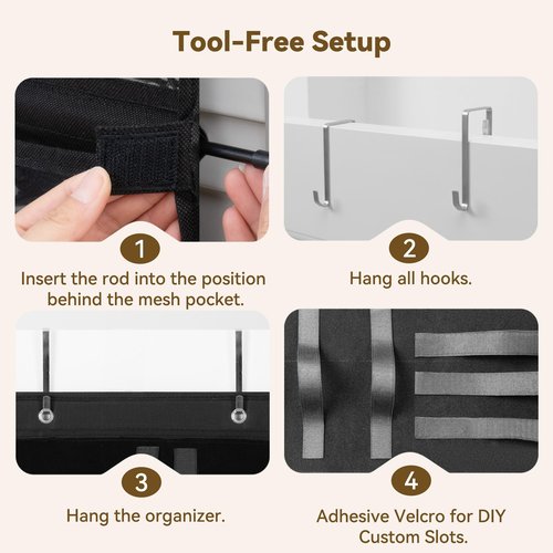 GRANNY SAYS Over the Door Organizer for Toy Guns Storage, Over the Door Toy Organizers with 16 Pockets and Straps, Hanging Kids Toys Storage Rack for Foam Blasters, Darts, Goggles, Stuffed Animals