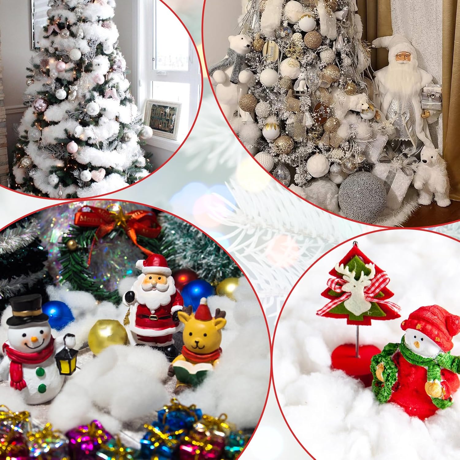 Skiennix 6 Pack Christmas Fake Snow | 420g Fluffy Artificial Snow for Holiday Decor