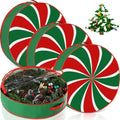 4 Pack Wreath Storage Containers by [Brand Name] - Durable Hard Shell Bags with Dual Zipper | Large Red & Green for St. Patrick's Day