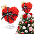 Capoda Valentine's Day Tree Topper Red Rose Heart Topper with Bows Decorations for Mini Christmas Tree 8 Inch Heart Treetop Ornaments for Valentines Galentines Day Holiday Wedding Party Supplies(Rose)