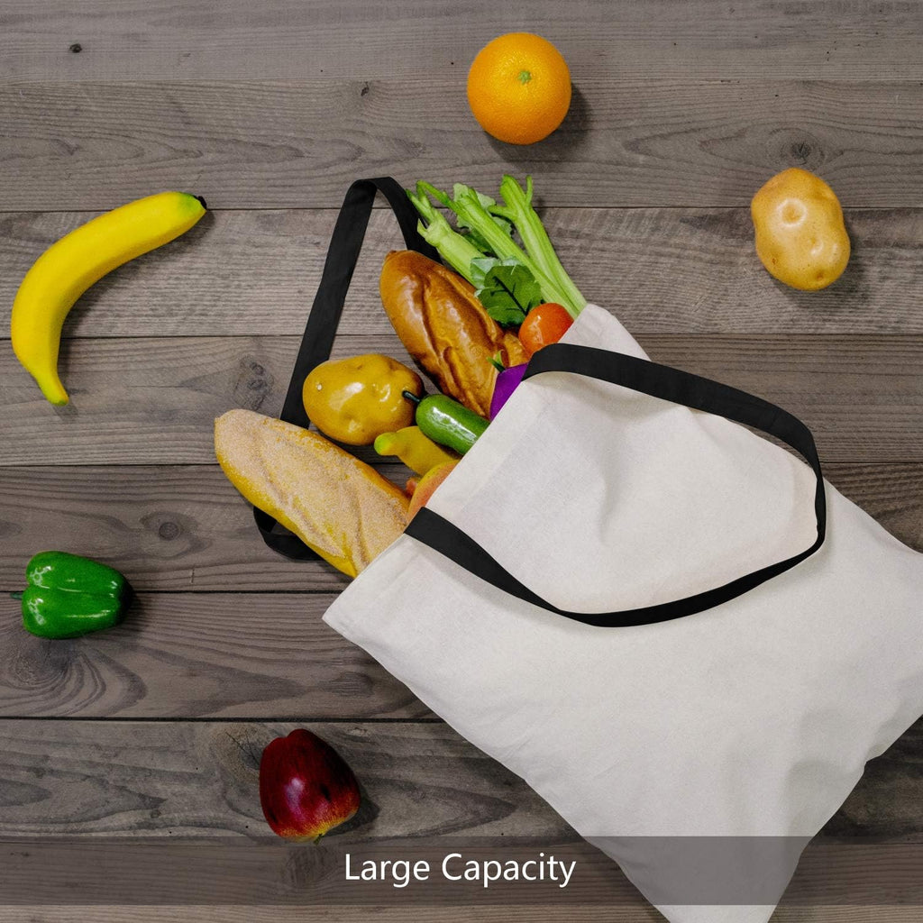 TOPDesign Cotton Tote Bags - 5-Pack Lightweight Reusable Grocery Bags for DIY & Promotions