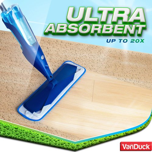 VanDuck Microfiber Cleaning Pads Compatible with Bona Mop (3 Pack) - Microfiber Mop Pads for Hardwood Floor for 18 Inch