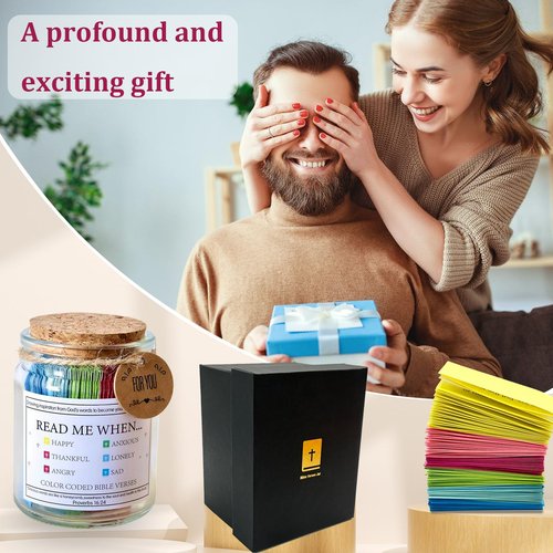 Read Me When Bible Verses Jar For Daily Encouragement, Color Coded Bible Verses in a Jar, Motivational Daily Prayer Jars, Scripture Cards, Christmas Gifts, Christian Gifts for Women, Men