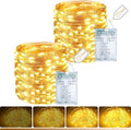 Litogo Fairy Lights - 33FT 100LED Battery Operated String Lights with Timer | Dimmable 8 Modes for Indoor Decor