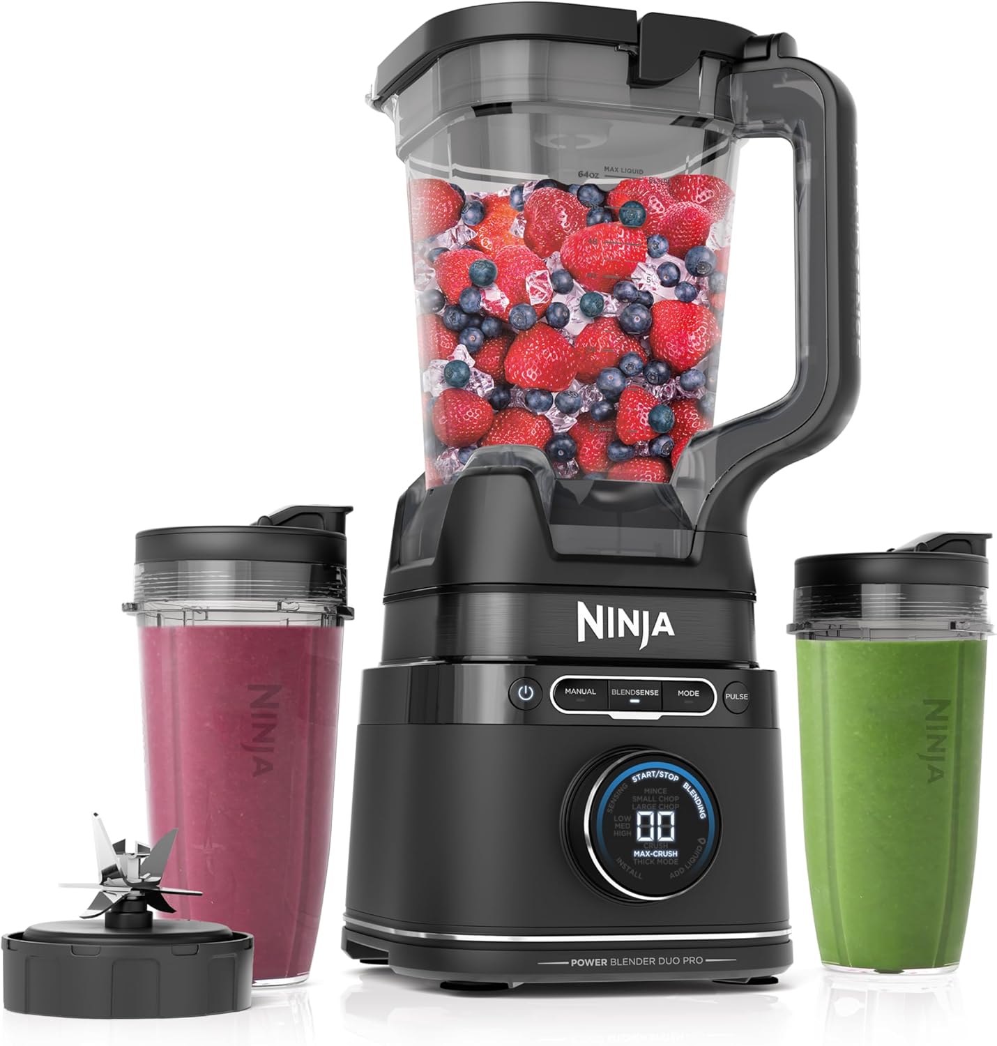 Ninja Blender & Food Processor - All-in-One Kitchen Appliance for Smoothies & More | 72 oz. Pitcher & (2) 24 oz. To-Go Cups | 1800 Watt | Black | TB301