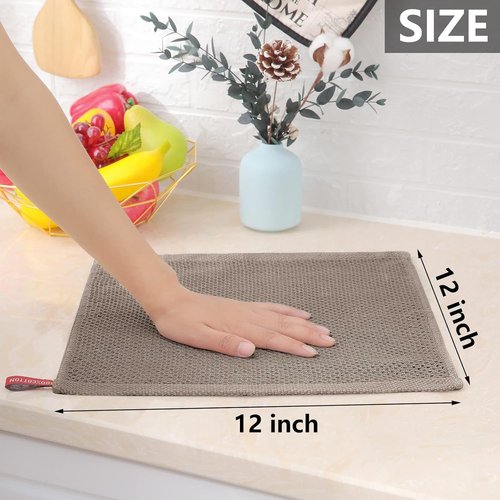 Homaxy Kitchen Dish Cloths - 100% Cotton Waffle Weave, Ultra Soft & Absorbent, 12x12 Inches, 24-Pack | Multicolor