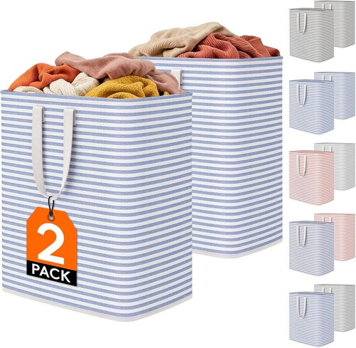 Lifewit Laundry Basket - 100L Collapsible Hamper with Reinforced Handles | Waterproof Design, Blue