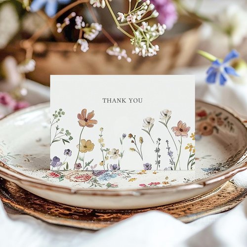 XXINMOH 102 PACK Floral Thank You Cards With Envelopes (4"x6") - Wildflower Blank Cards With Adhesive Envelopes & Matching Stickers for Wedding, Bridal Showers, Baby Showers, Birthday, All Occasion