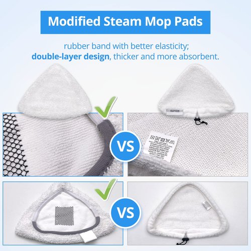 Smilefil Improved Steam Mop Pads 76B2A Compatible with Bissell 94E9T(A) Steam Steam Mop Select Lightweight Steam Cleaner. Compare Part 76B2A, TV #170-674 (2 Pack)
